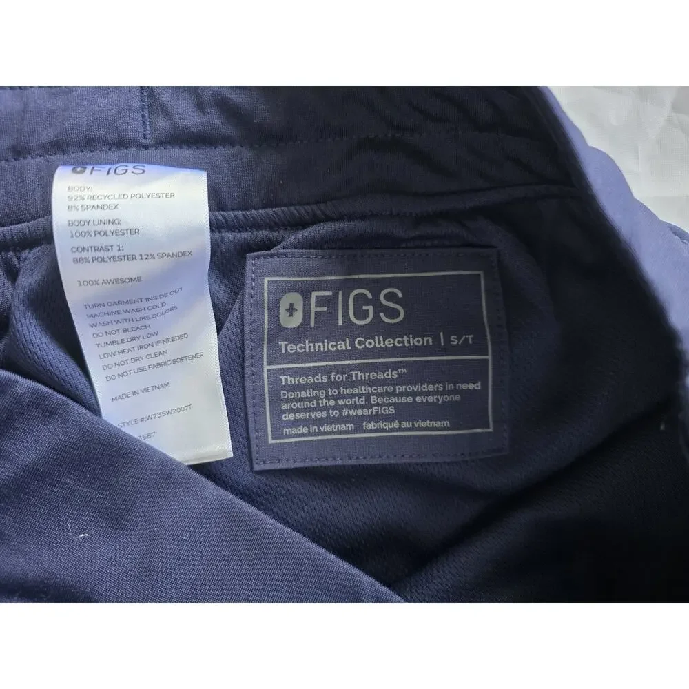 FIGS Technical Collection Scrub Pants Navy Unisex Recycled Polyester Spandex S/T - Picture 6 of 6